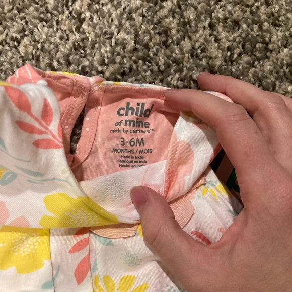 SOLD Baby Girl 3-6 month white/pink floral spring or summer outfit Child of Mine - Picture 9 of 9